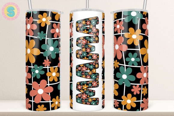 20Oz Retro Daisy Mama Tumbler Wrap