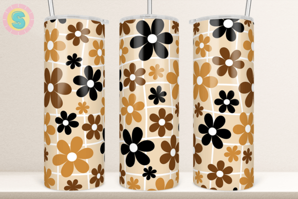 20Oz Retro Daisy Tumbler Wrap