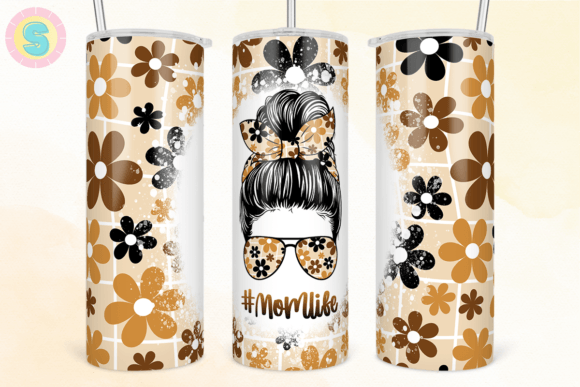 20Oz Retro Flowers Mom Life Tumbler Wrap