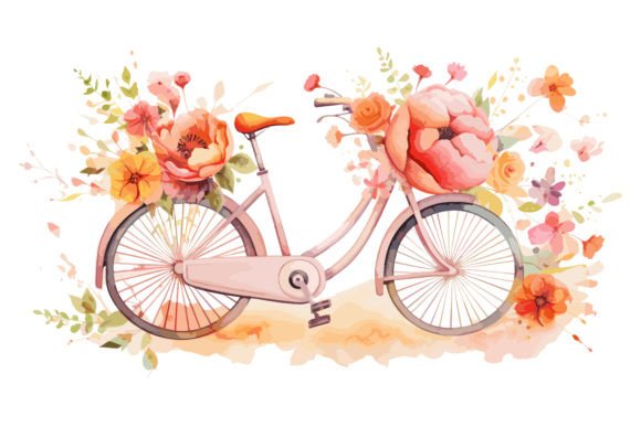 A Watercolor Painting of a Bicycle