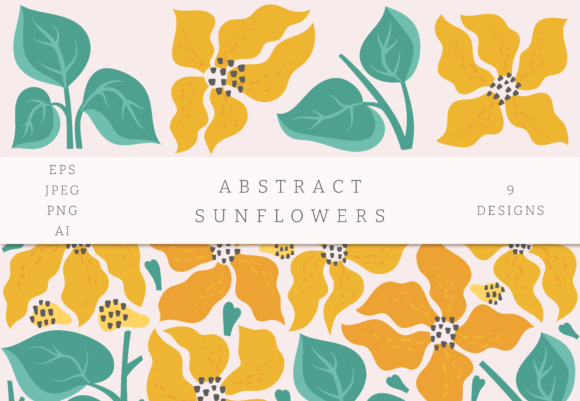 Abstract Sunflowers PNG Clipart Posters