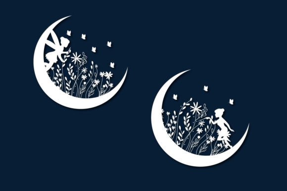 Butterfly Fairy Floral Moon