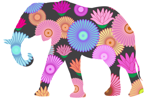 Colorful Elephant Silhouette