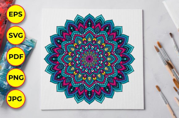 Colorful Mandala Clipart Design 06