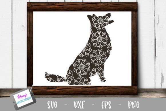 Dog German Shepherd with Mandala