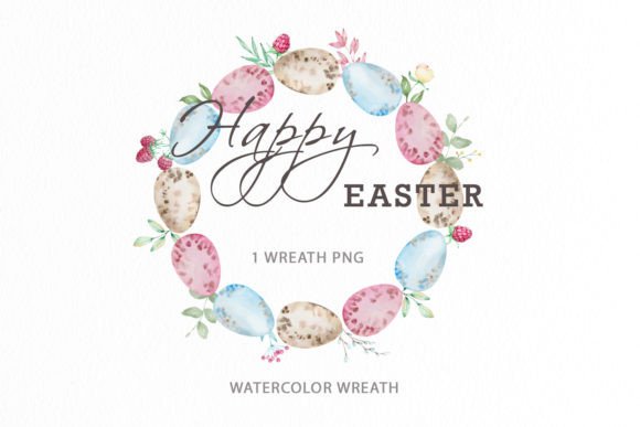 Easter Eggs Wreath Clipart PNG