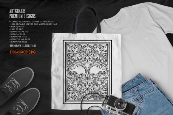 Elegant Vintage Baroque Ornament Engrave