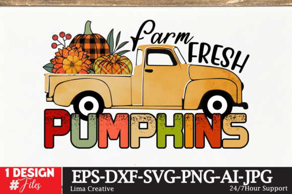 Farm Fresh Pumpkin Sublimation PNG