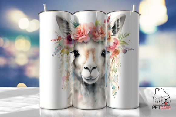 Floral Crown Llama Tumbler Wrap