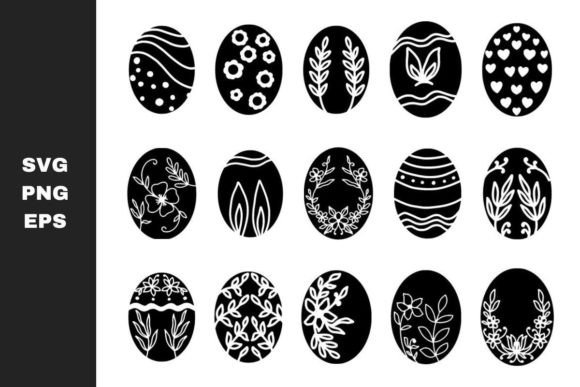Floral Easter Egg Silhouette