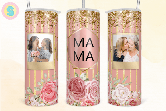 Floral Mama Add Your Photo Tumbler Wrap