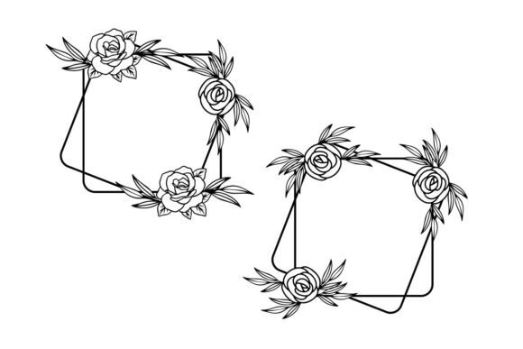 Floral Wildflower and Rose Frame