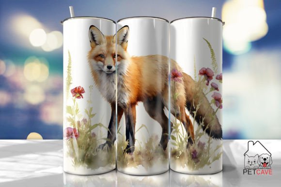 Foxy Floral Tumbler Wrap Design