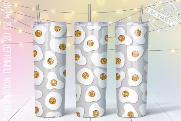 Fried Eggs Tumbler Sublimation PNG
