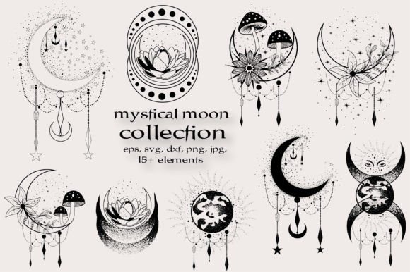 Hand Drawn Mystical Moon Collection