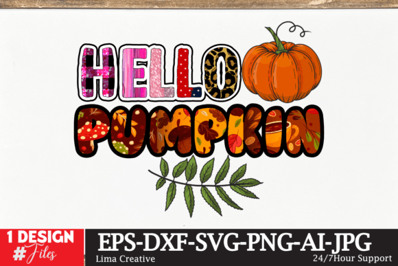 Hello Pumpkin Sublimation PNG