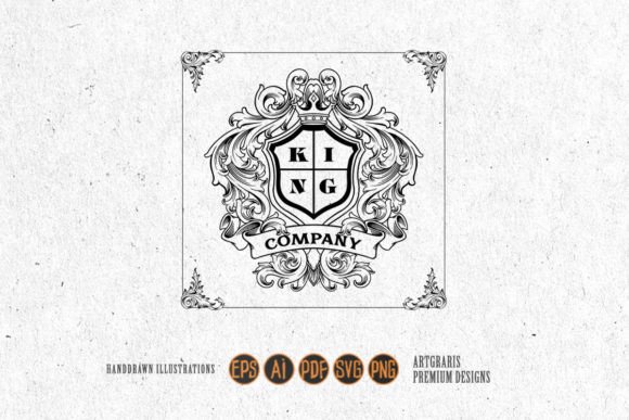 Luxury Vintage Label King Crown Frame
