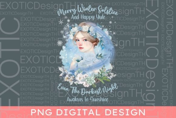 Merry Winter Solstice and Happy Yule PNG