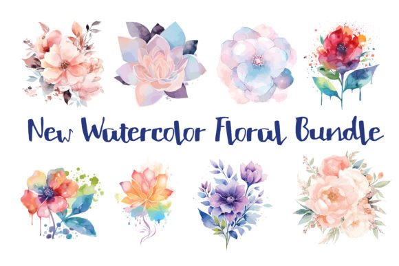 New Watercolor Florals Bundle Designs