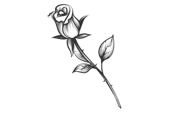 Rose Engraving: Garden Flower Tattoo