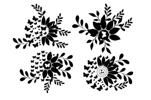 Sunflower Flower Floral Bee Design