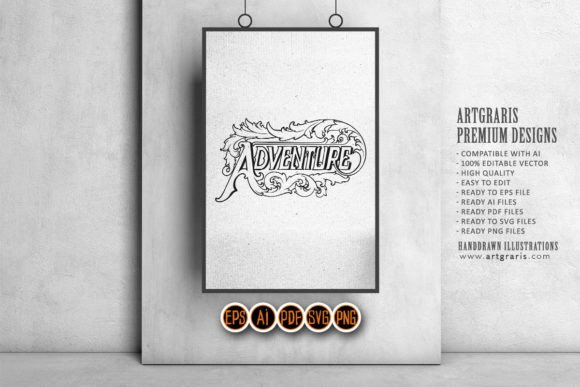 Vintage Lettering Adventure Text Elegant