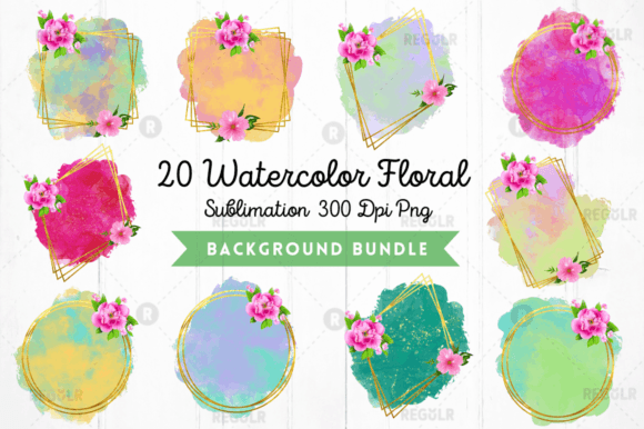 Watercolor Floral Sublimation Background