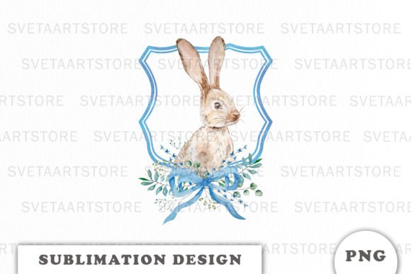 Watercolor Rabbit Crest PNG