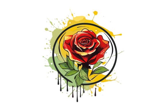 Watercolor Rose Floral Design Vector